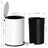 Bathroom Bin - Steel - White - Pedal Design with ABS Lid