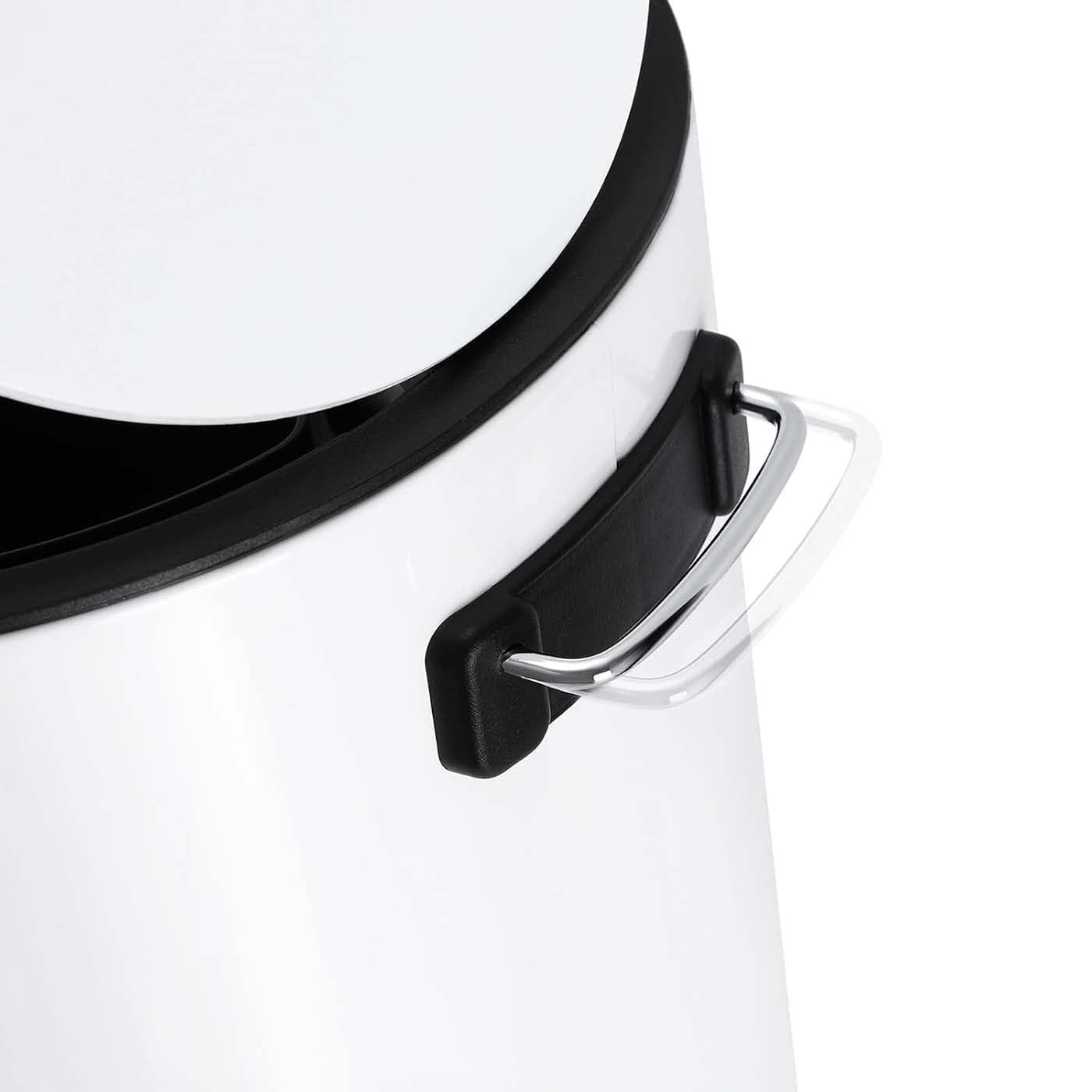 Bathroom Bin - Steel - White - Pedal Design with ABS Lid