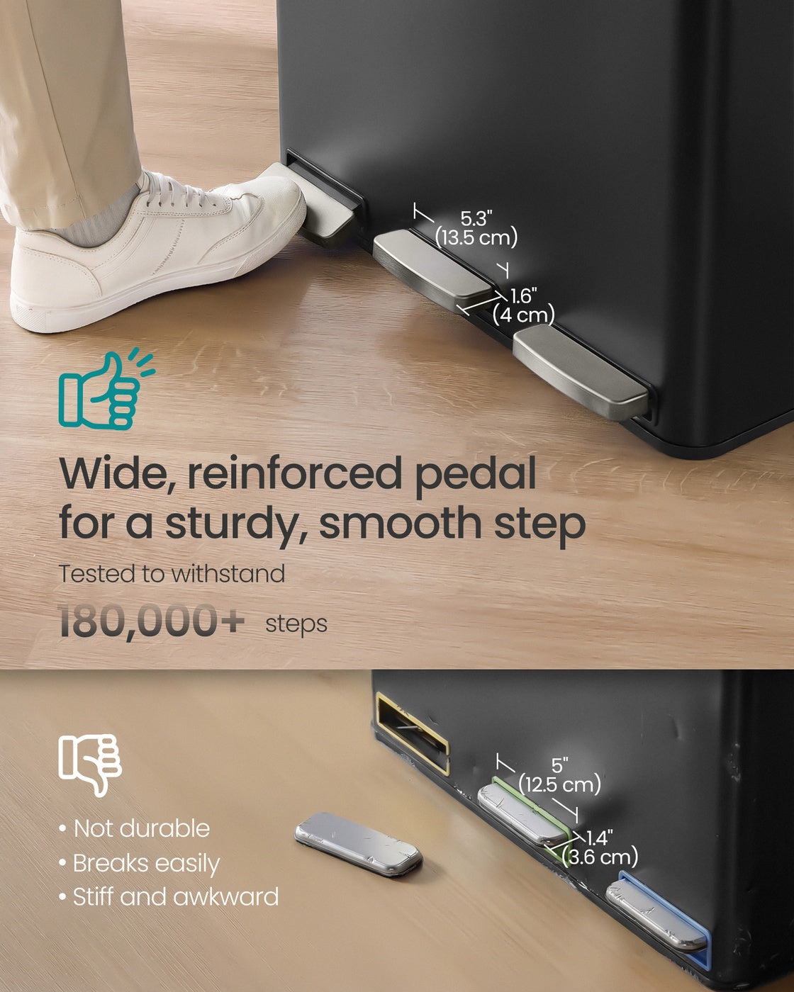Recycling Bin - With Multiple Compartments - 62 x 35.3 x 45.5 cm