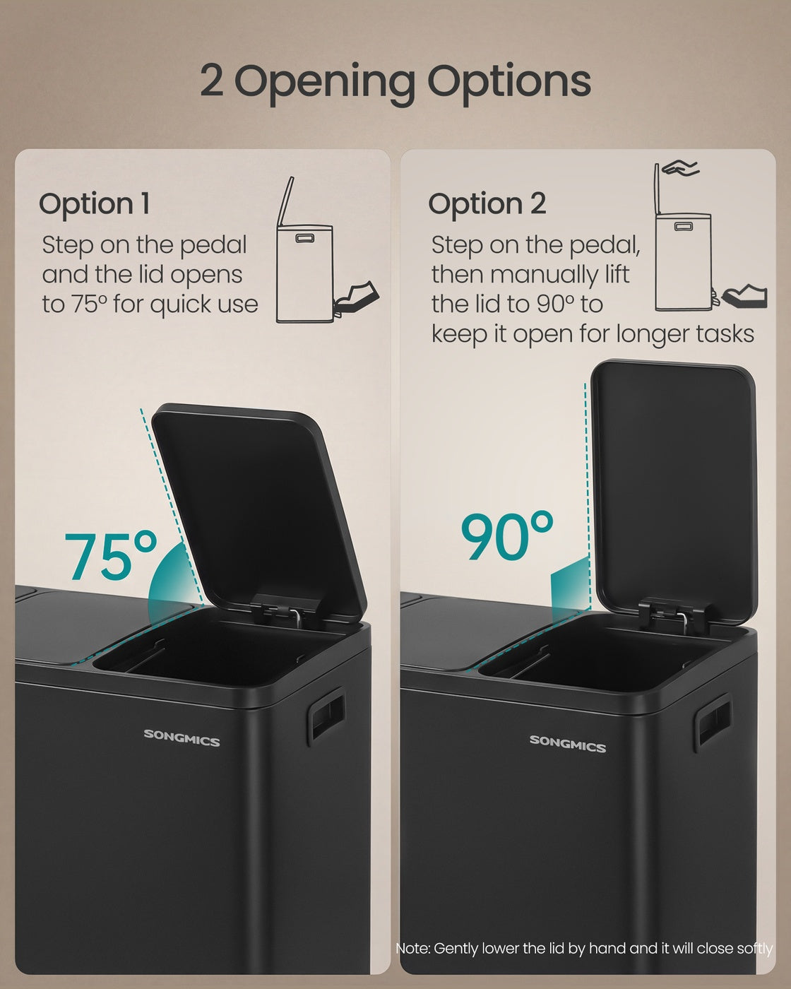 Recycling Bin - With Multiple Compartments - 62 x 35.3 x 45.5 cm