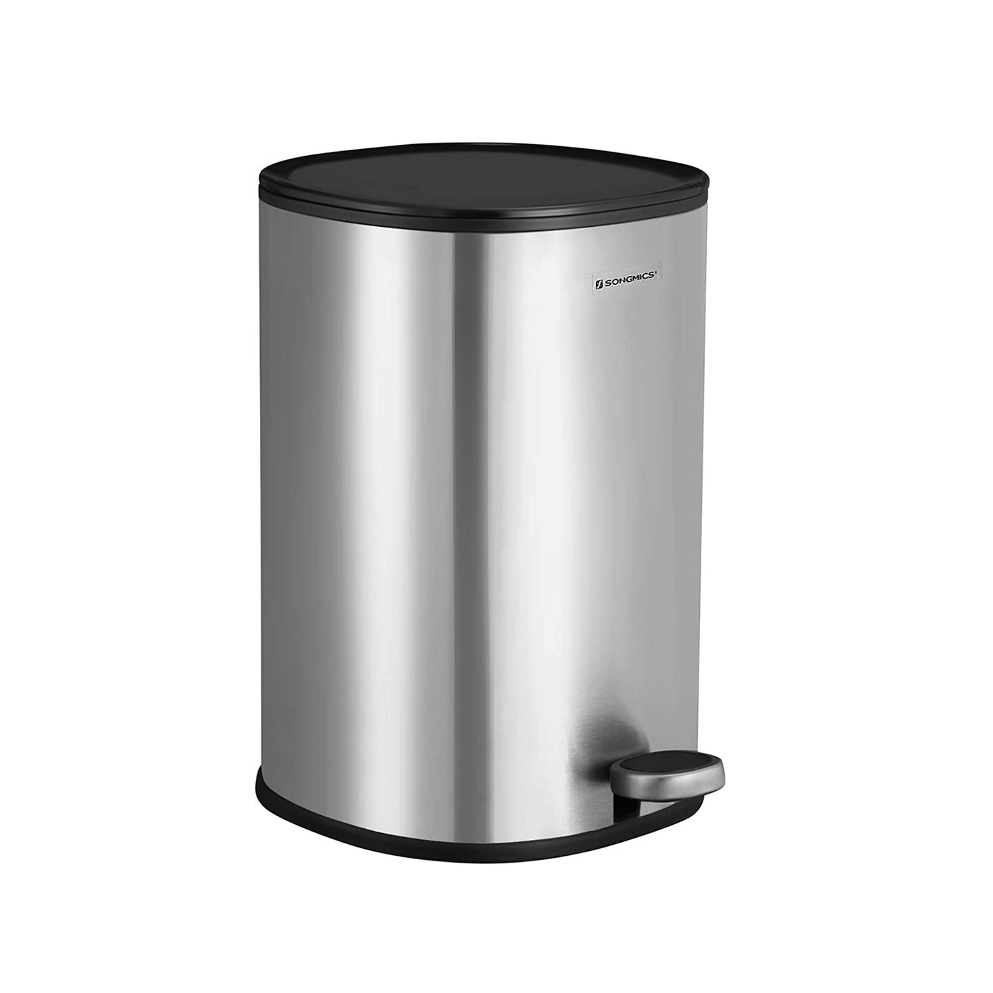 Step-Open Trash Can - Steel - Grey - 5L Capacity with Inner Bucket and Soft Closure