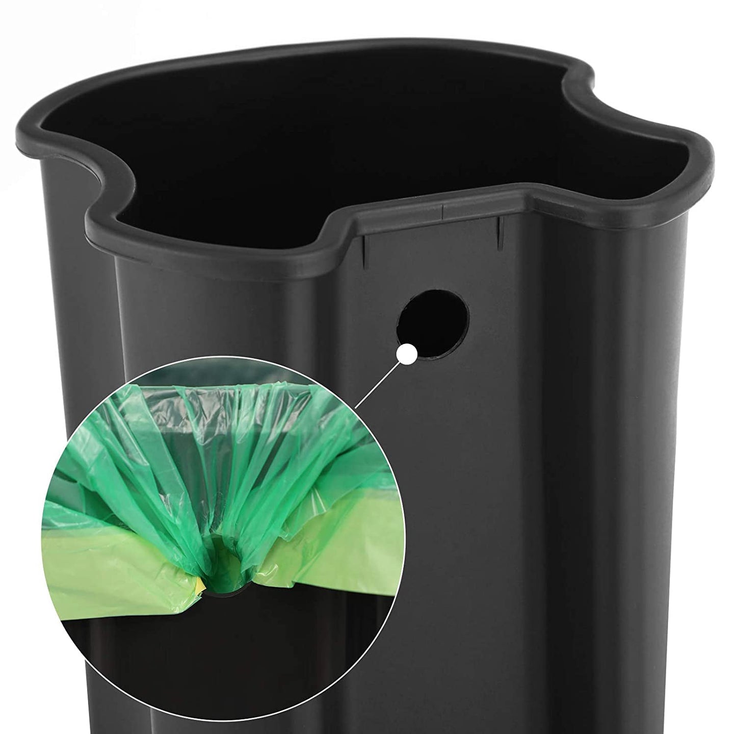 Step-Open Trash Can - Steel - Grey - 5L Capacity with Inner Bucket and Soft Closure