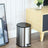 Step-Open Trash Can - Steel - Grey - 5L Capacity with Inner Bucket and Soft Closure