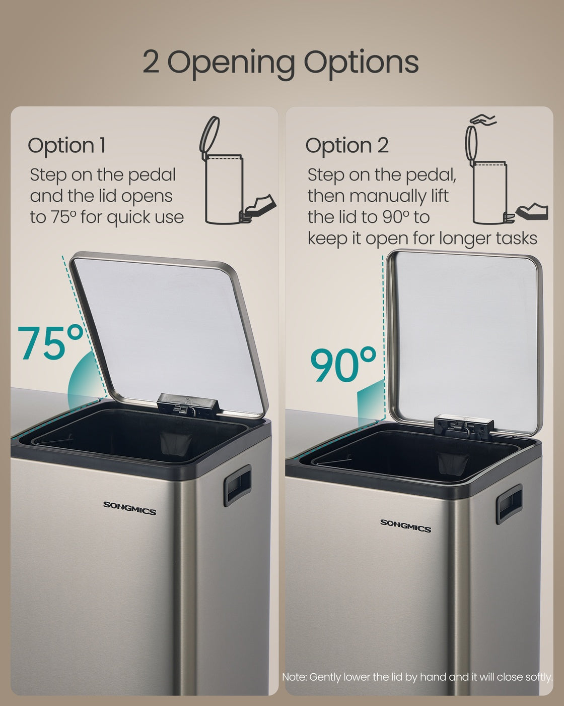 Recycling Bin - With Multiple Compartments - 59.1 x 36.5 x 62.7 cm