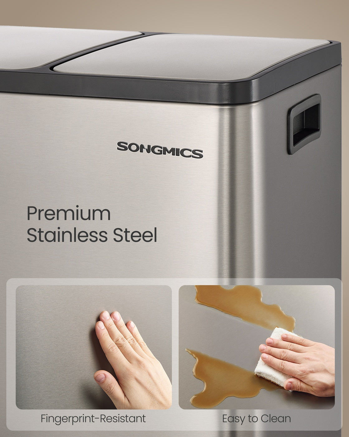 Recycling Bin - With Multiple Compartments - 59.1 x 36.5 x 62.7 cm