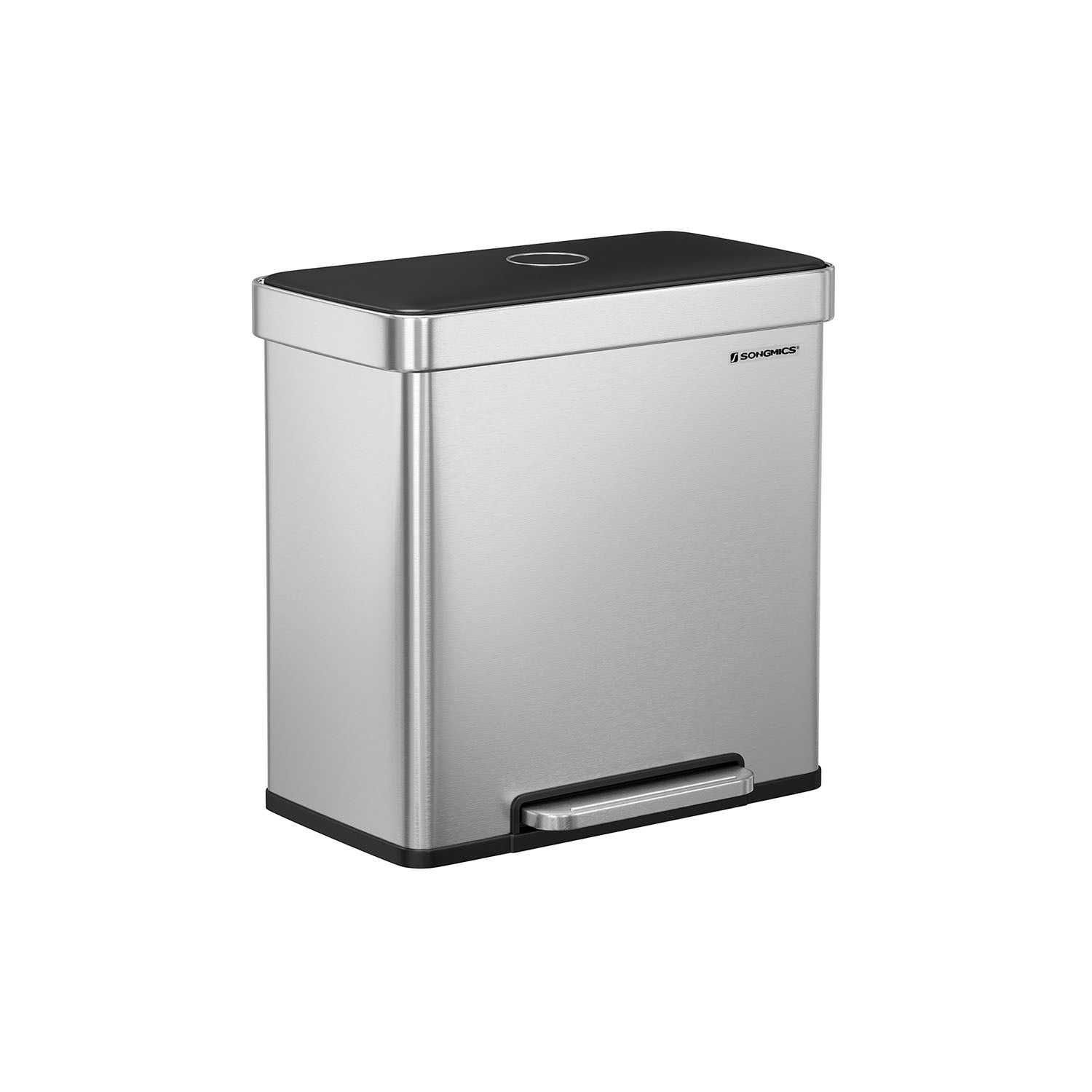 Stainless Steel Pedal Rubbish Bin Set - 30L - Silver - Soft Closure with Trash Bags