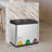 Metal Pedal Trash Bin - Silver - Set of 3 with Lids and Inner Buckets for Waste and Recycling