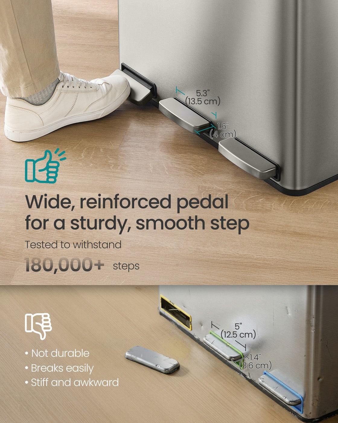 Recycling Bin - With Multiple Compartments - 62 x 35.3 x 54 cm