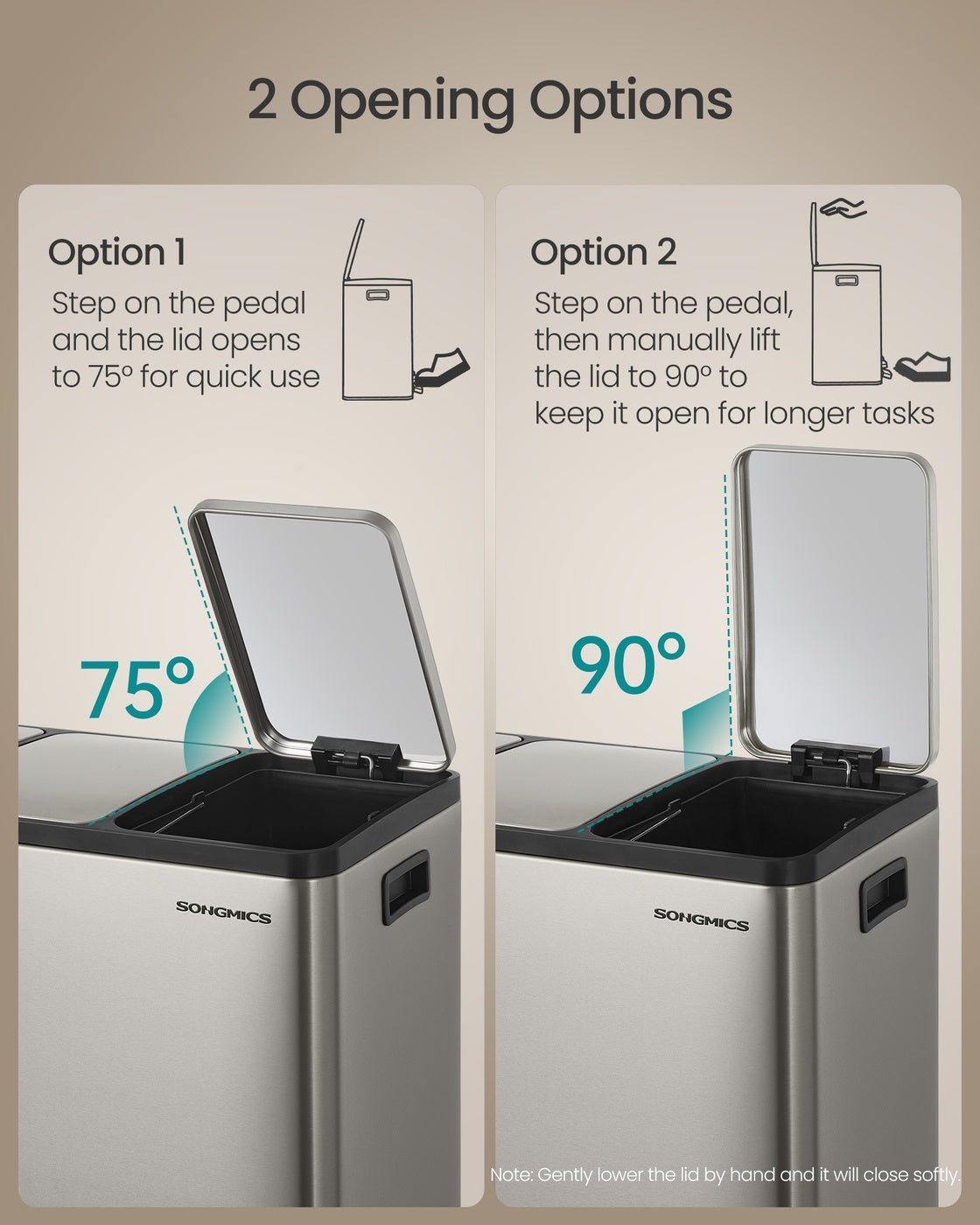 Recycling Bin - With Multiple Compartments - 62 x 35.3 x 54 cm