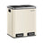Kitchen Pedal Bin - Dual Compartment 30L - Stainless Steel - Sand Beige and Ink Black