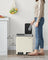 Kitchen Pedal Bin - Dual Compartment 30L - Stainless Steel - Sand Beige and Ink Black