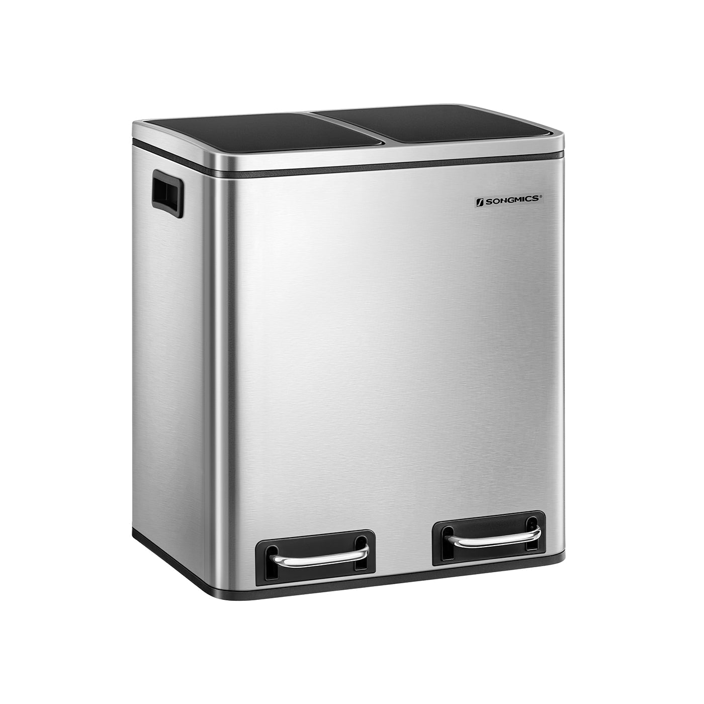 Recycle Bin Trash Can - 30L Total Capacity - Stainless Steel - Dual Inner Bins for Easy Sorting