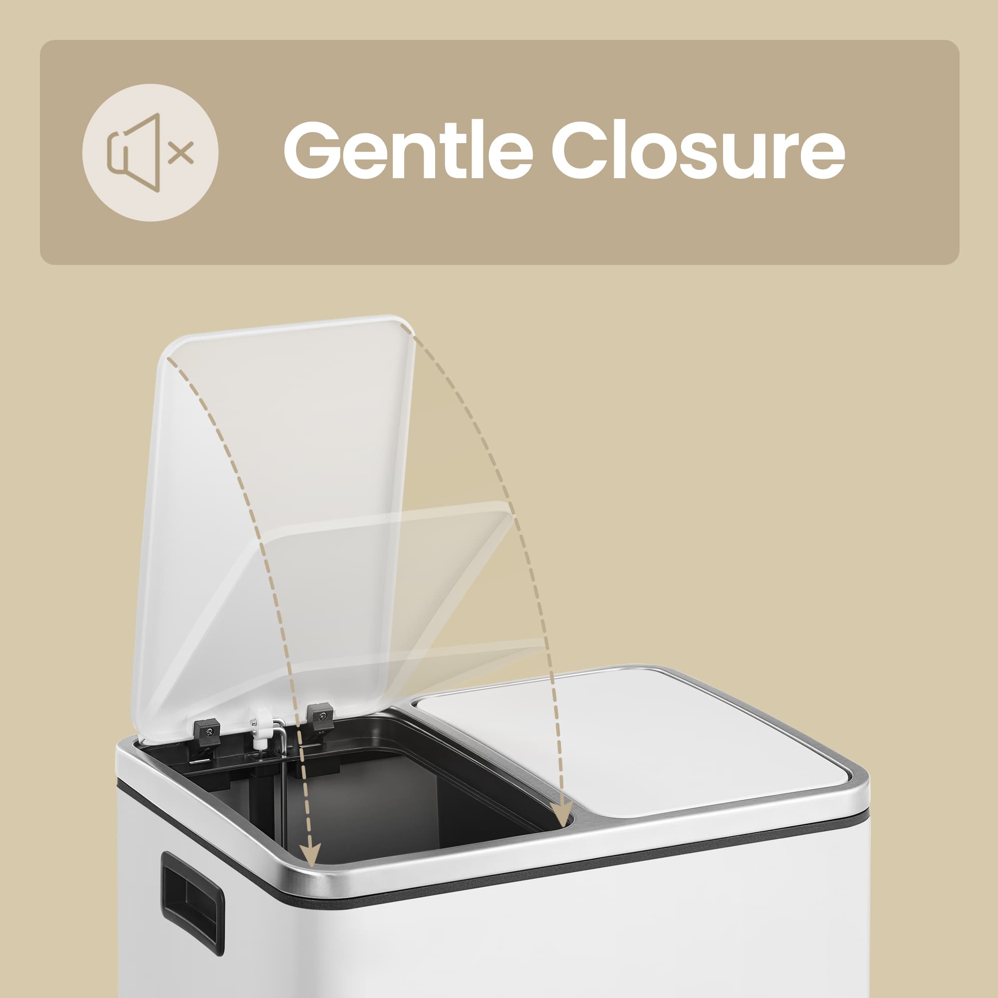 Double Kitchen Bin - Stainless Steel - Silver - Pedal Operation with Inner Classified Buckets