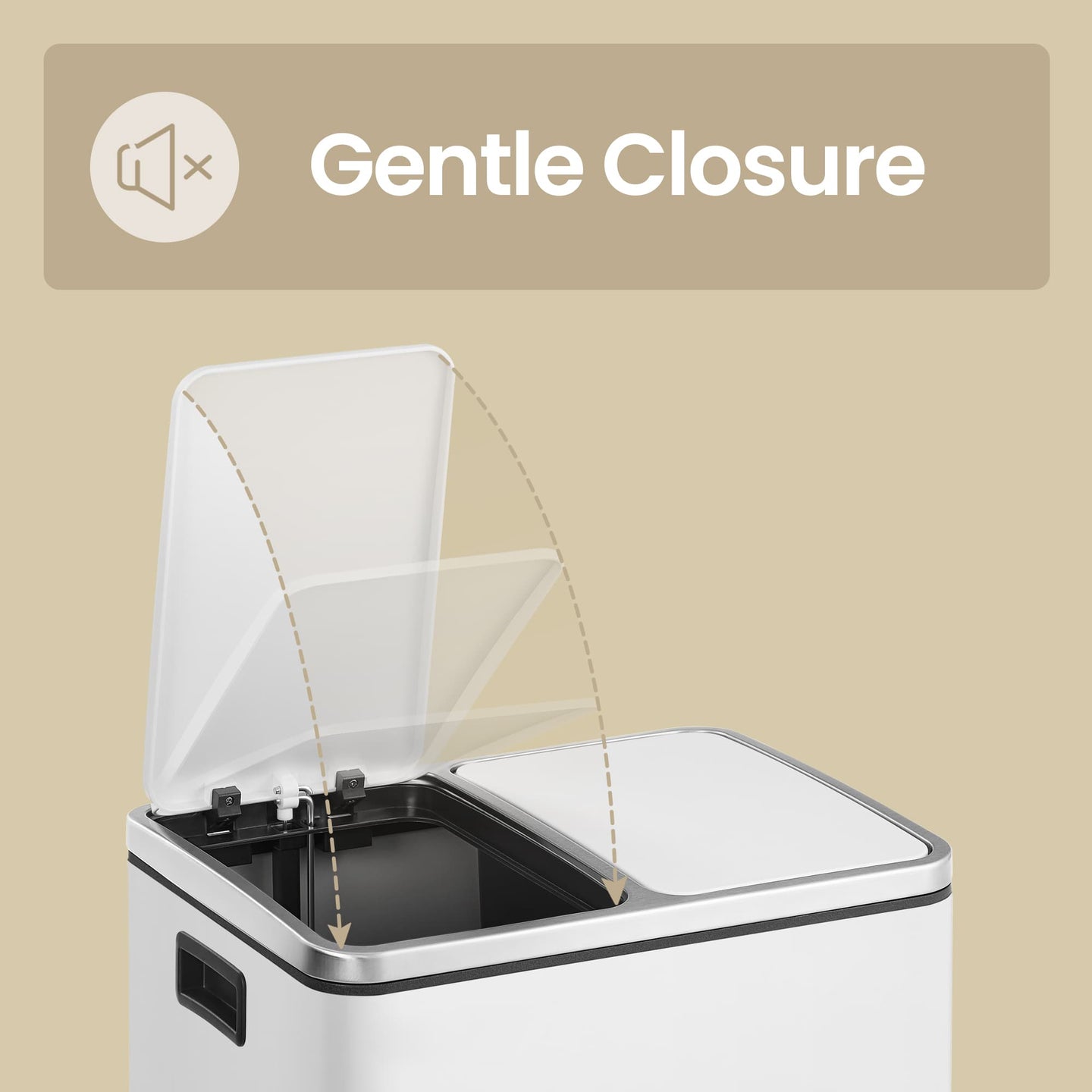 Double Kitchen Bin - Stainless Steel - Silver - Pedal Operation with Inner Classified Buckets