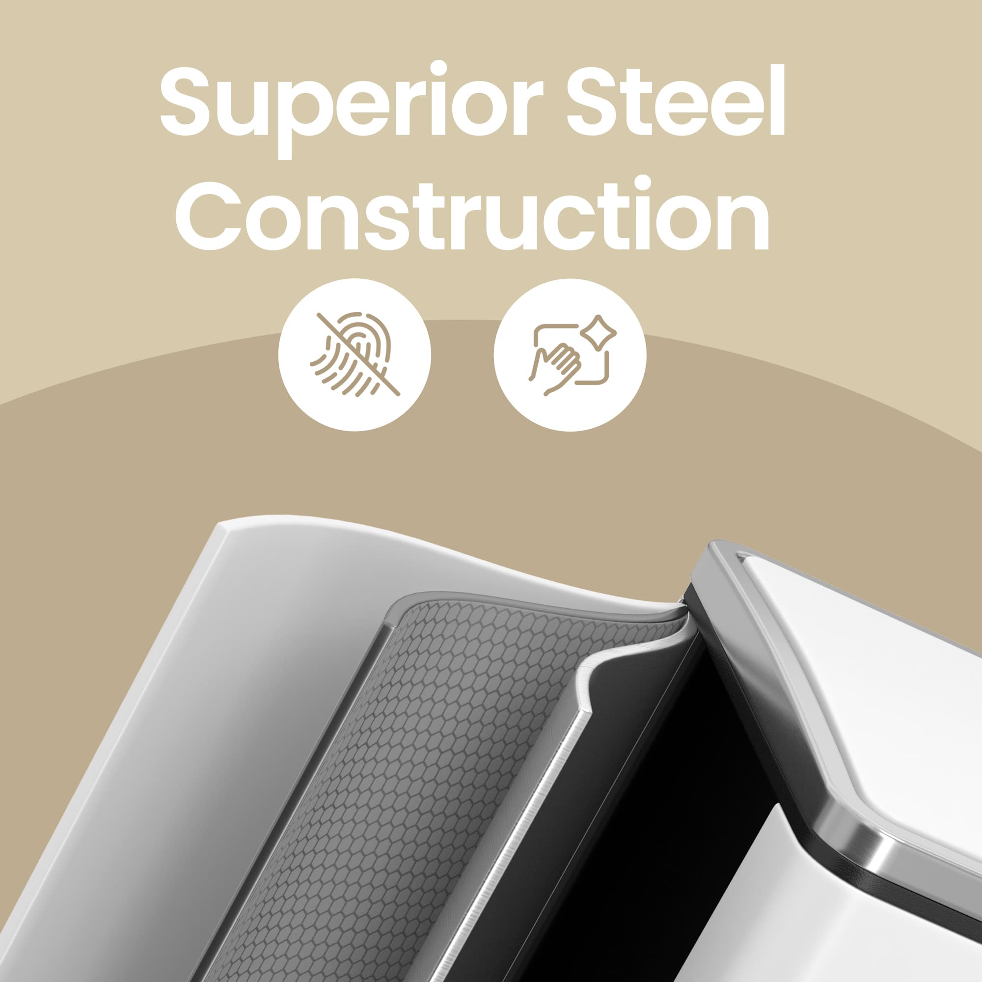 Double Kitchen Bin - Stainless Steel - Silver - Pedal Operation with Inner Classified Buckets