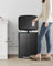 Metal Step Rubbish Bin - Black - Dual Compartment with Hinged Lid and Soft Closure