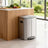 Kitchen Bin - Metal - White - Dual Compartment with Soft Close and Plastic Inner Buckets