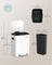 Dual Trash Can - Metal - White - Dual Compartments with Soft Closure and Airtight Design