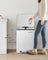 Dual Trash Can - Metal - White - Dual Compartments with Soft Closure and Airtight Design