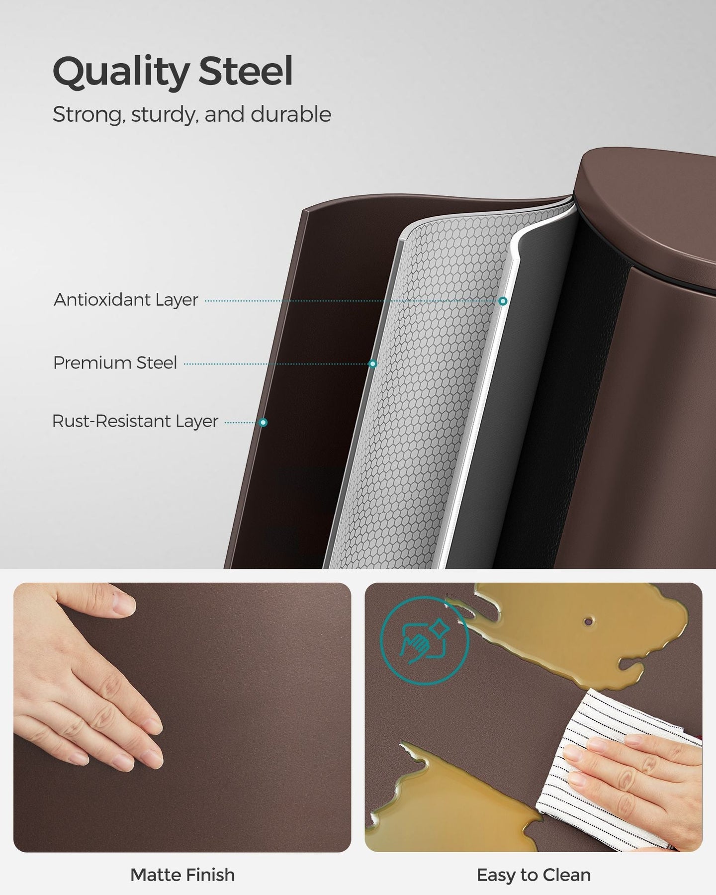 Step-On Pedal Bin - Steel - Sand Beige - 50L Capacity with Soft Close Feature