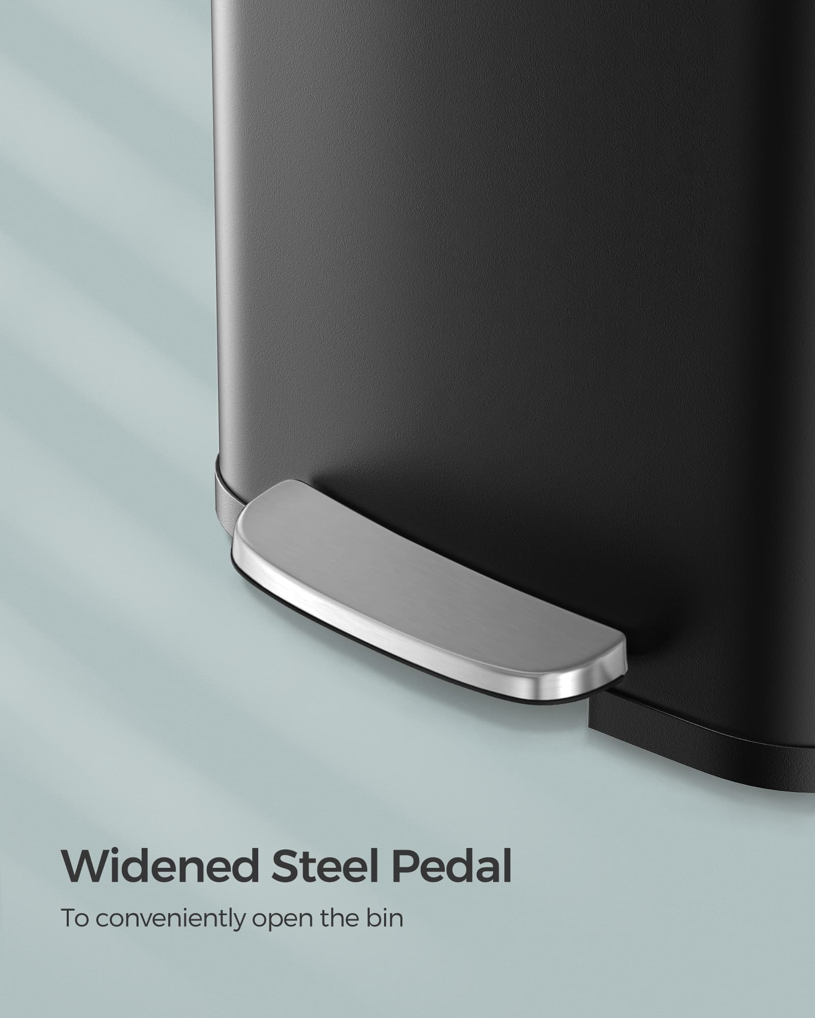 Metal Waste Pedal Bin - 68L - Silver - Tall with Lid