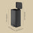 Large Step Waste Bin - Steel - Black - Soft Close Mechanism with Lid and 15 Liners Included