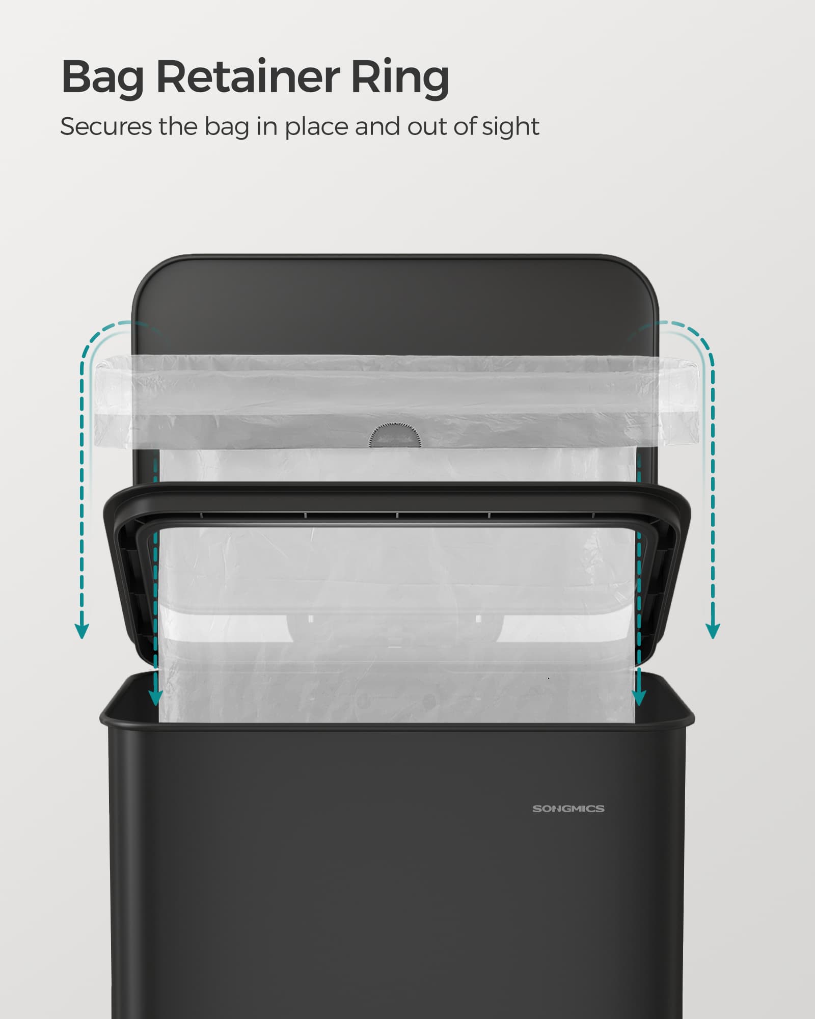 Large Steel Kitchen Bin - Black Finish - Soft Close Lid