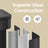 Large Step Waste Bin - Steel - Black - Soft Close Mechanism with Lid and 15 Liners Included