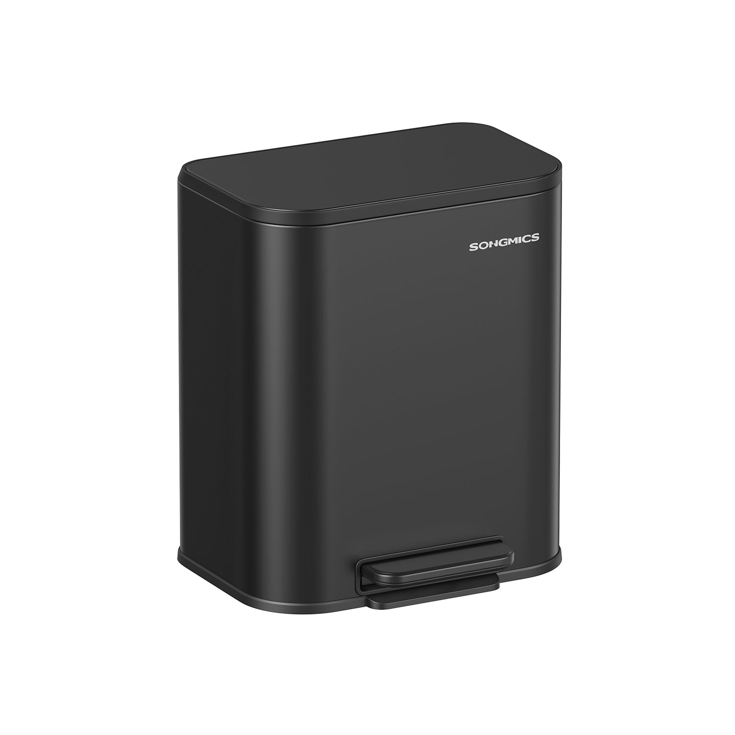 20L Kitchen Bin - Steel - Ink Black - Soft-Close Lid and Wide Non-Slip Pedal