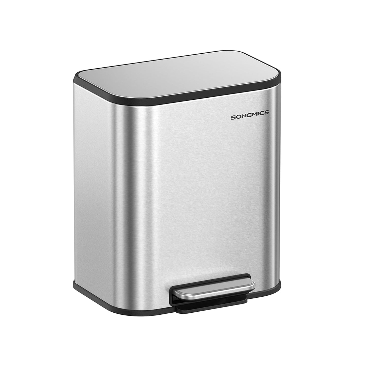 20L Kitchen Bin - Steel - Cloud White - Soft-Close Lid and Wide Non-Slip Pedal