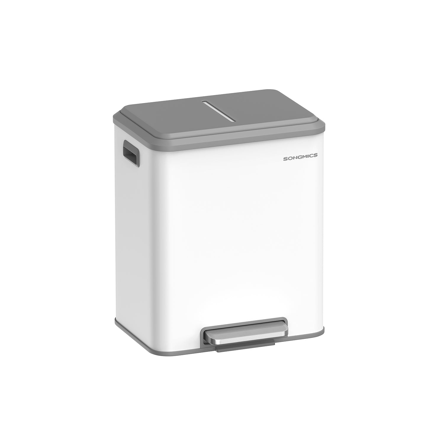Double Bin - Steel - Cloud White - Soft-Close Lid