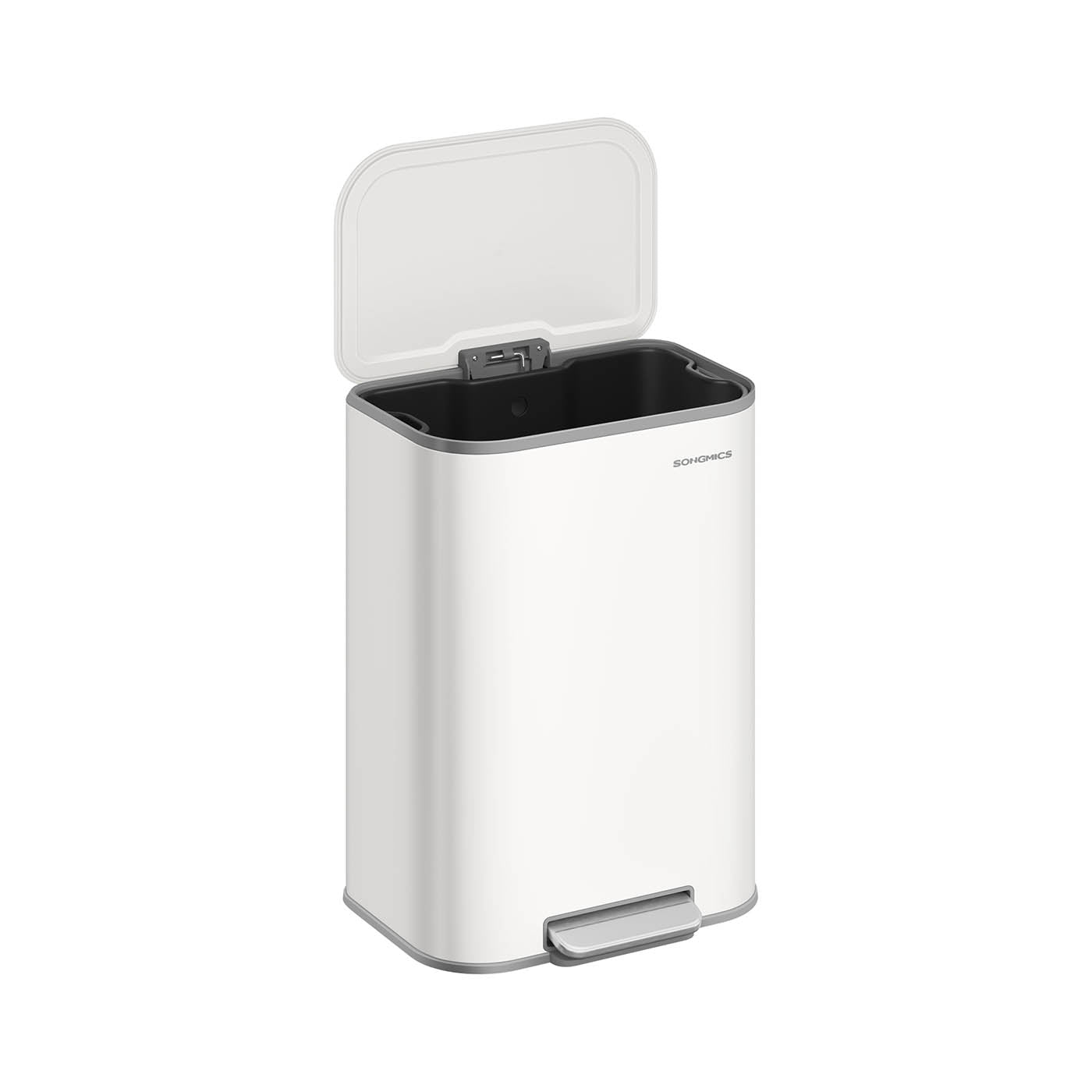 Trash Bin - Steel - Cloud White - 50 L Soft-Close Lid with Wide Non-Slip Pedal