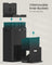 3-Compartment Kitchen Bin - Plastic - Black - Includes Carbon Filter and Wide Pedal