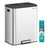 Kitchen Bin - Stainless Steel and Plastic - Metallic Silver