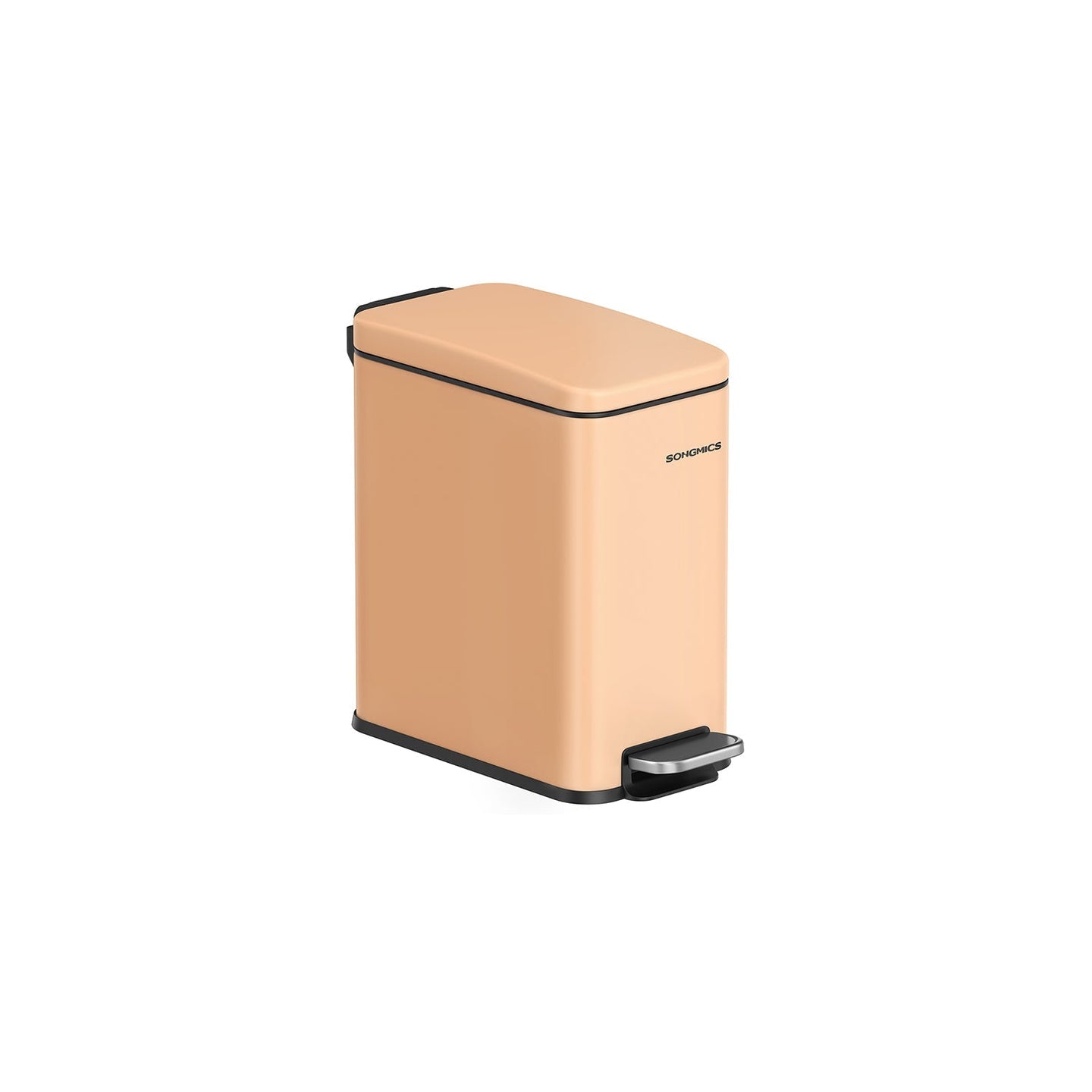 Small Bathroom Bin - Soft Close Pedal 5L - Steel - Peach Fuzz