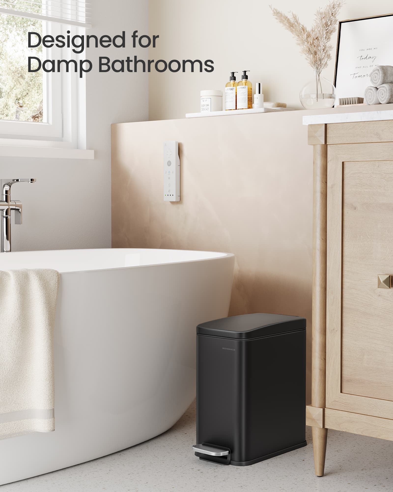 10L Steel Bathroom Bin - Soft Close