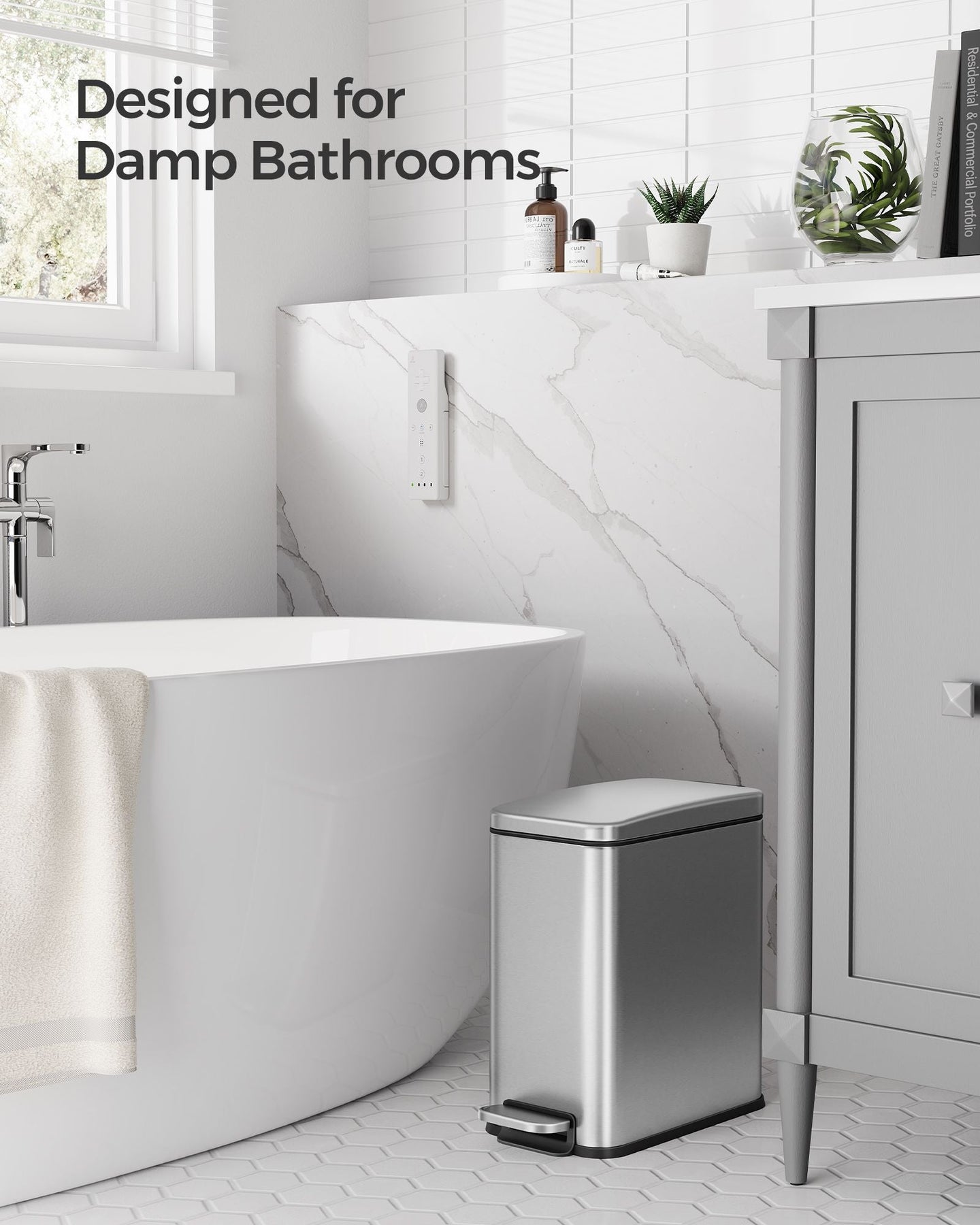 10L Steel Bathroom Bin - Soft Close