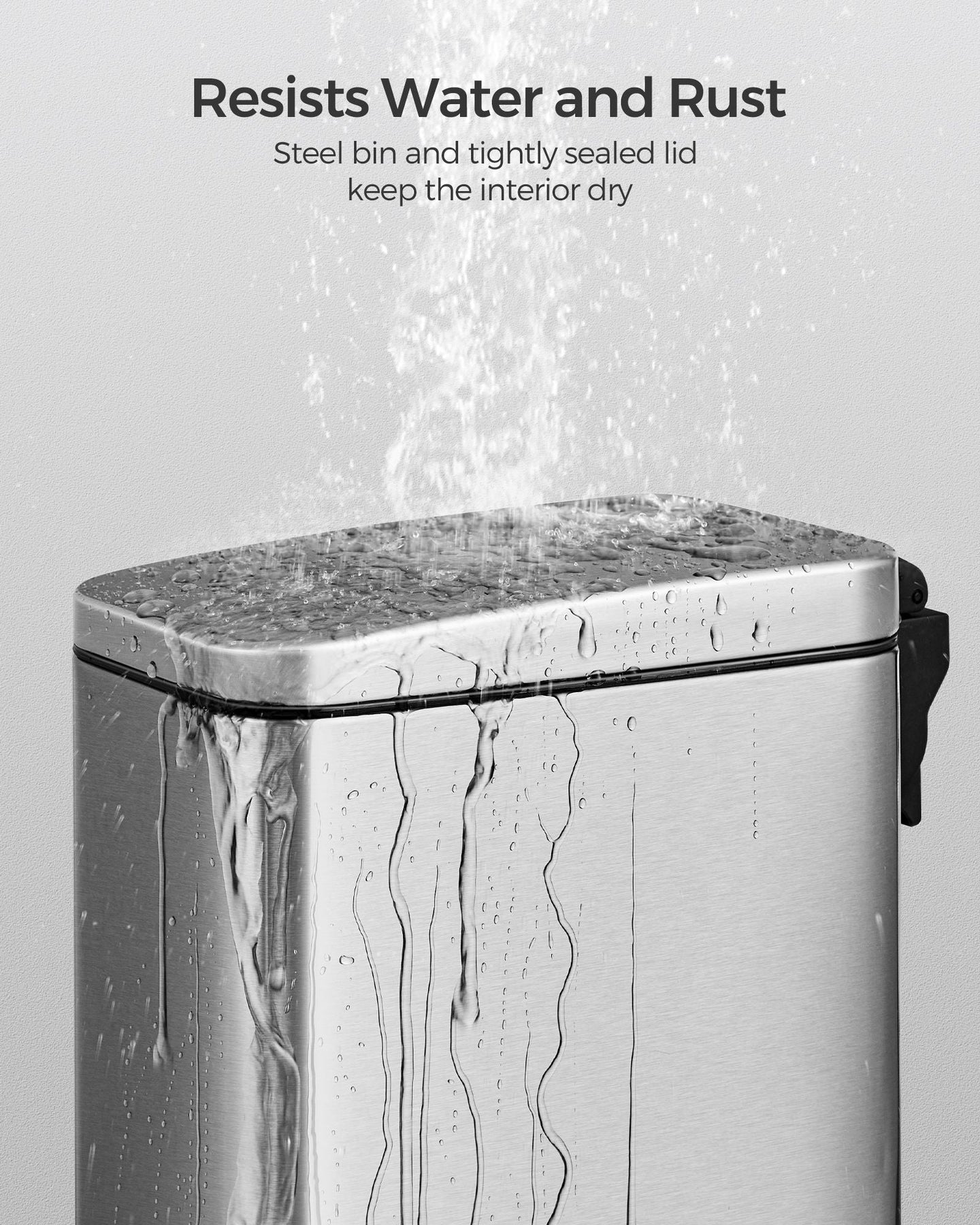 10L Steel Bathroom Bin - Soft Close