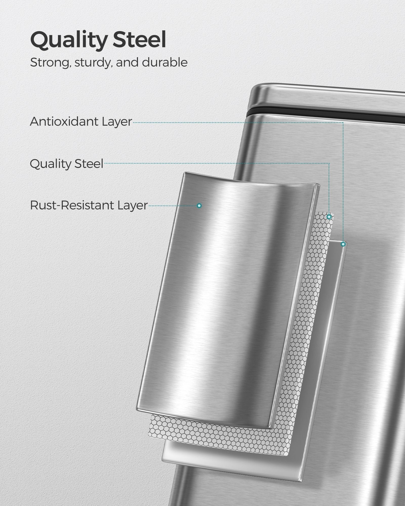 10L Steel Bathroom Bin - Soft Close