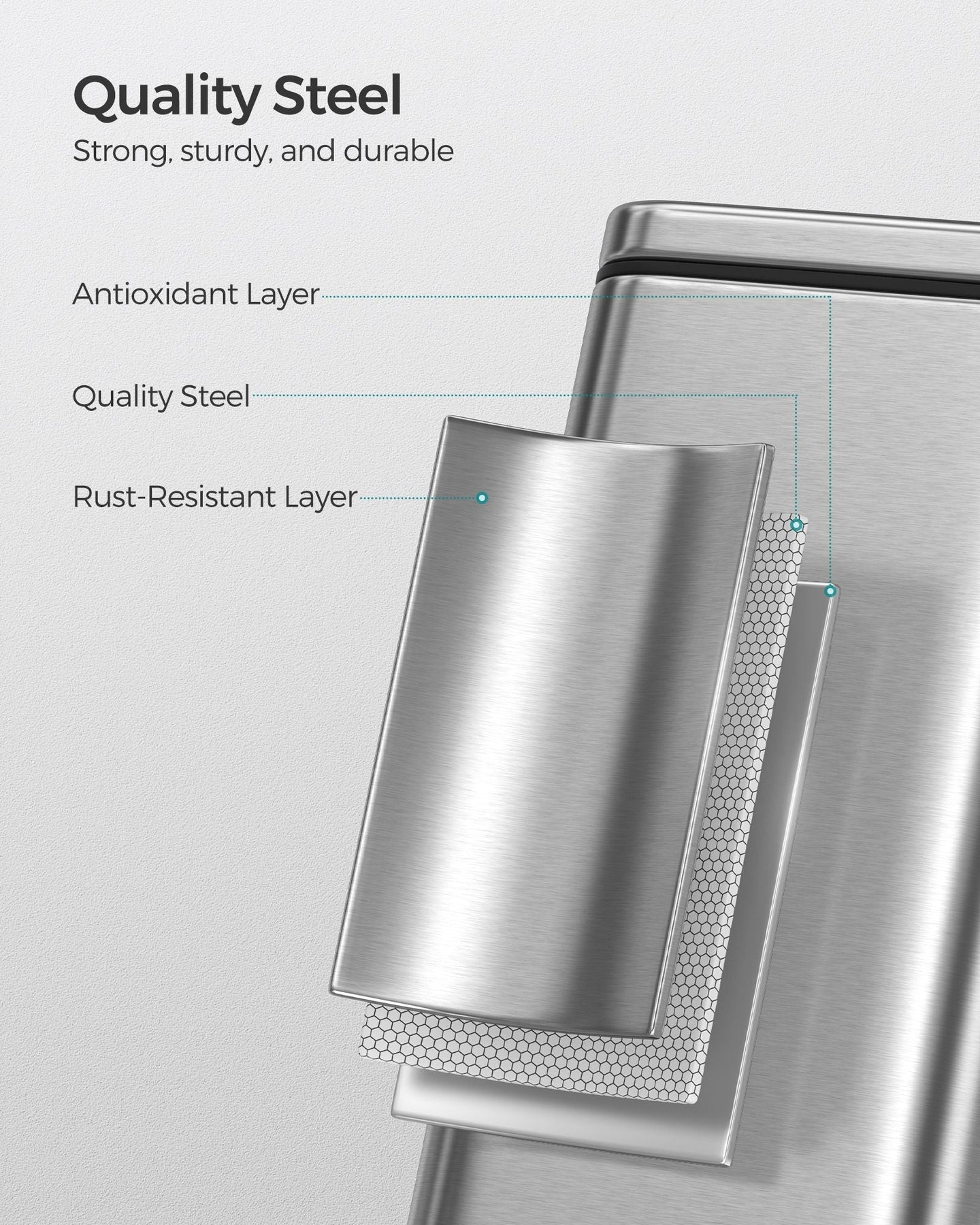 10L Steel Bathroom Bin - Soft Close
