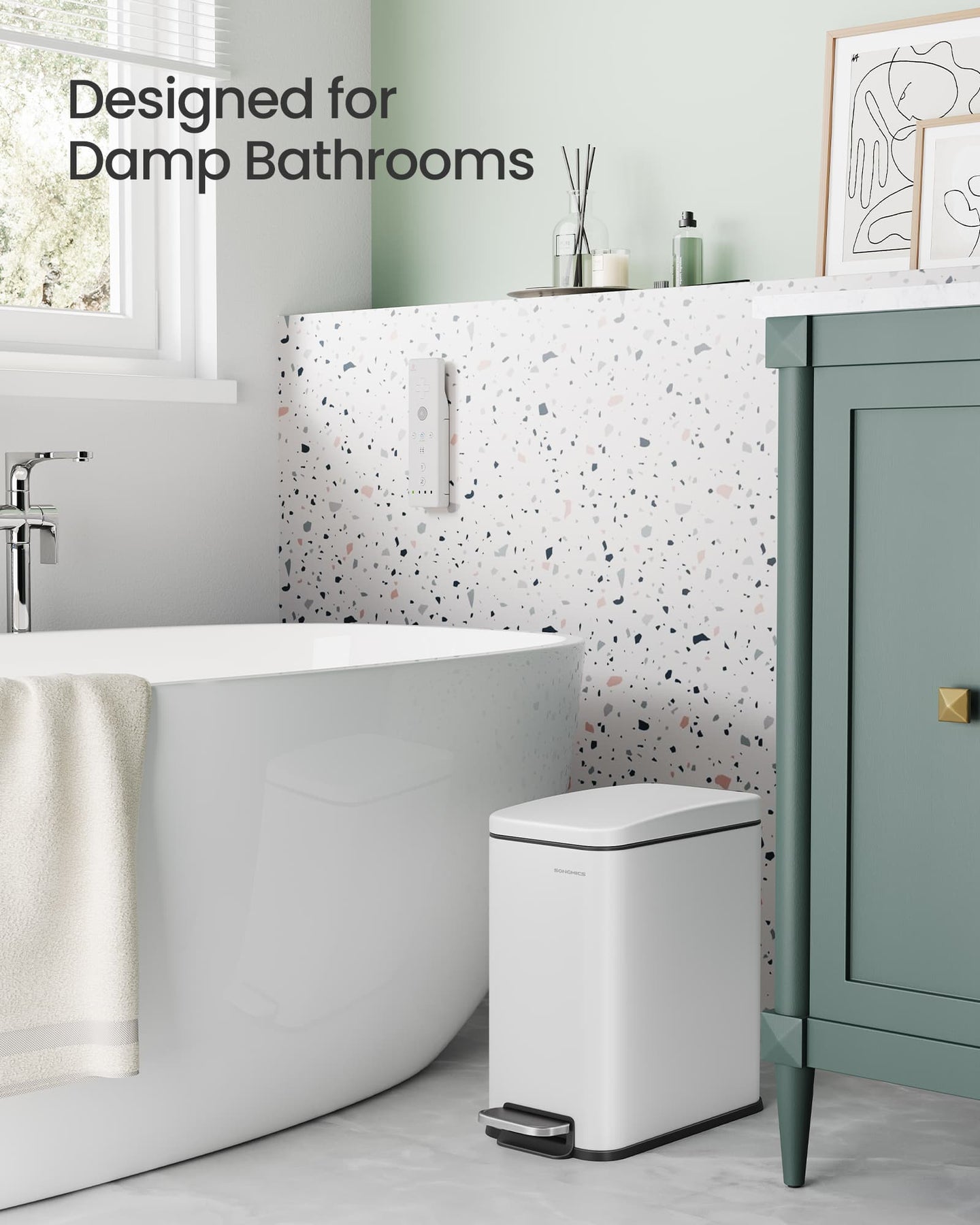 10L Steel Bathroom Bin - Soft Close