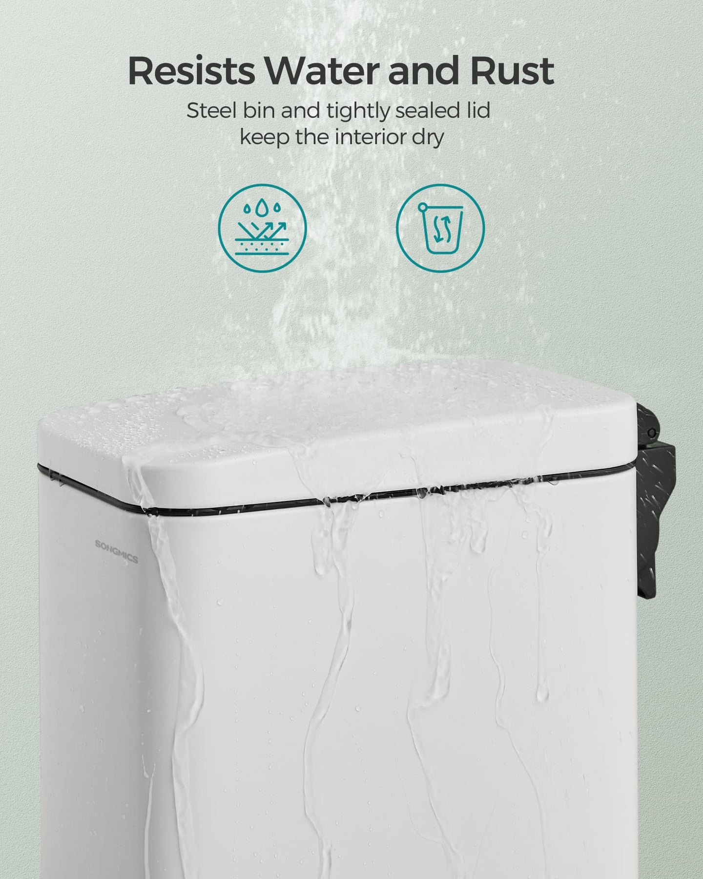10L Steel Bathroom Bin - Soft Close