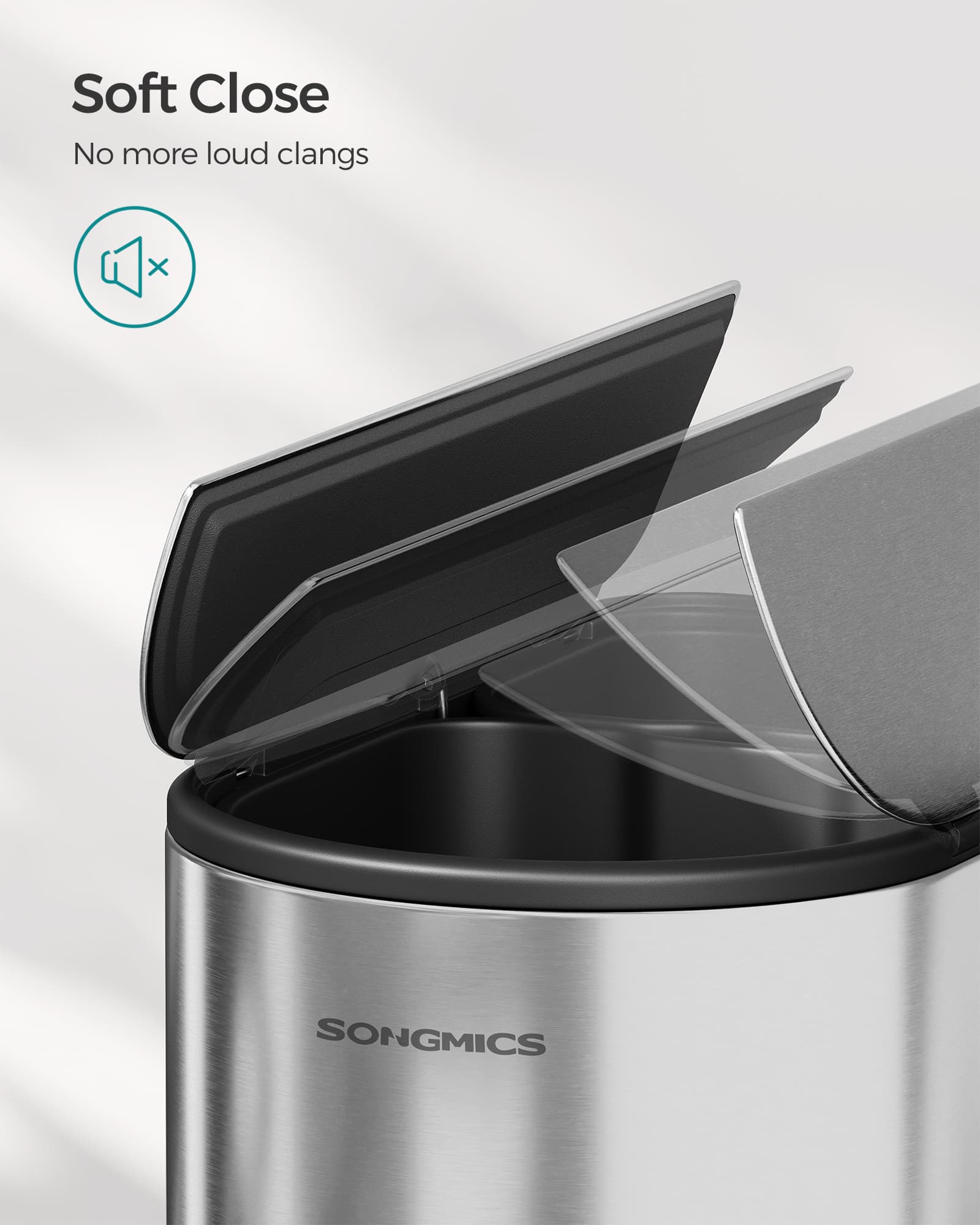 Double Kitchen Bin - Metallic Silver - Dual Compartment