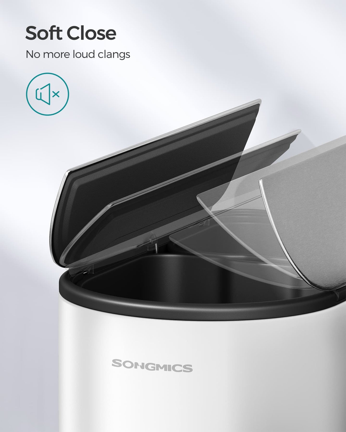 Double Kitchen Bin - Metal - Cloud White - Dual Compartment with Pedal and Wing Lids