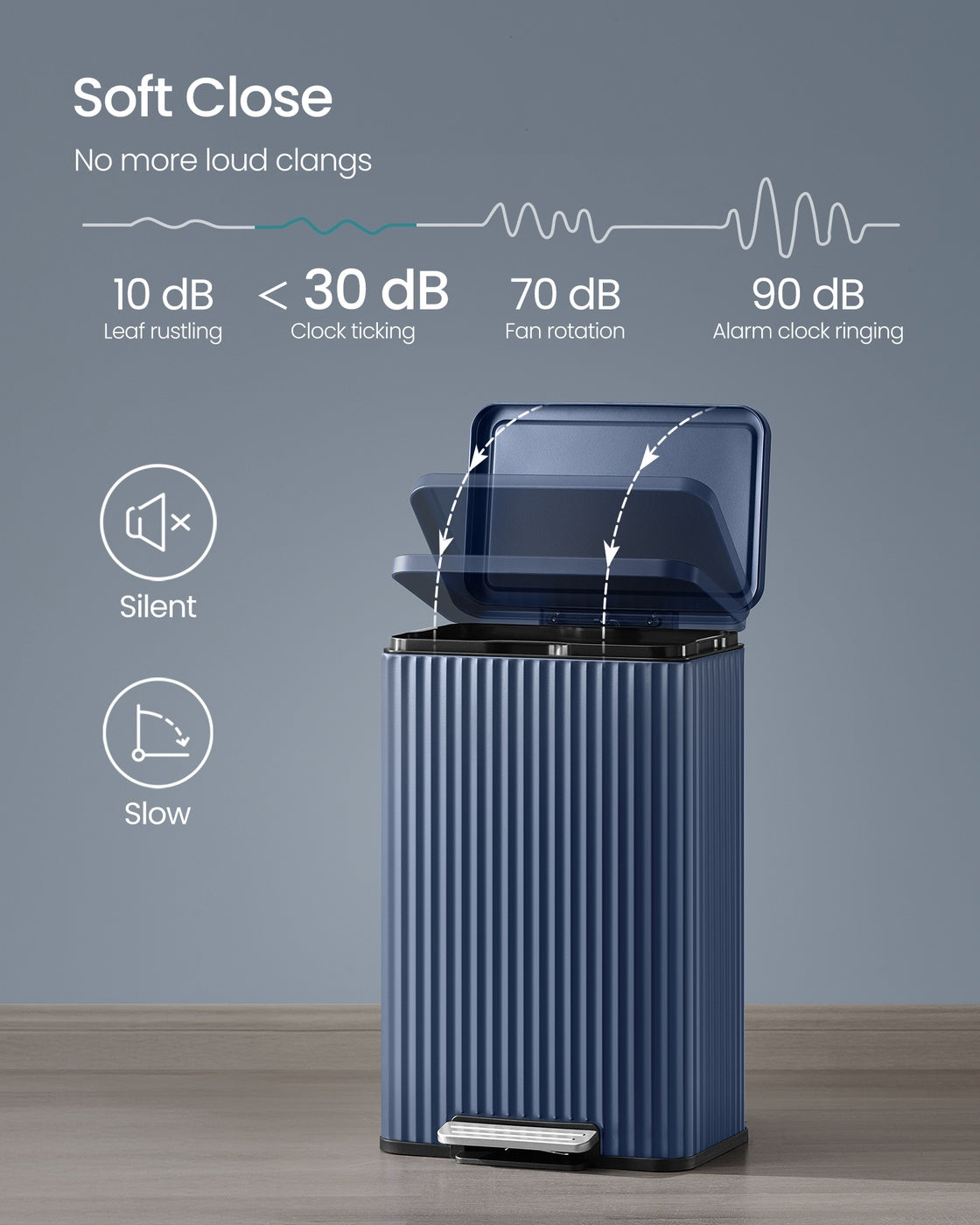 Kitchen Trash Can - 50L - Steel - Soft-Close Lid