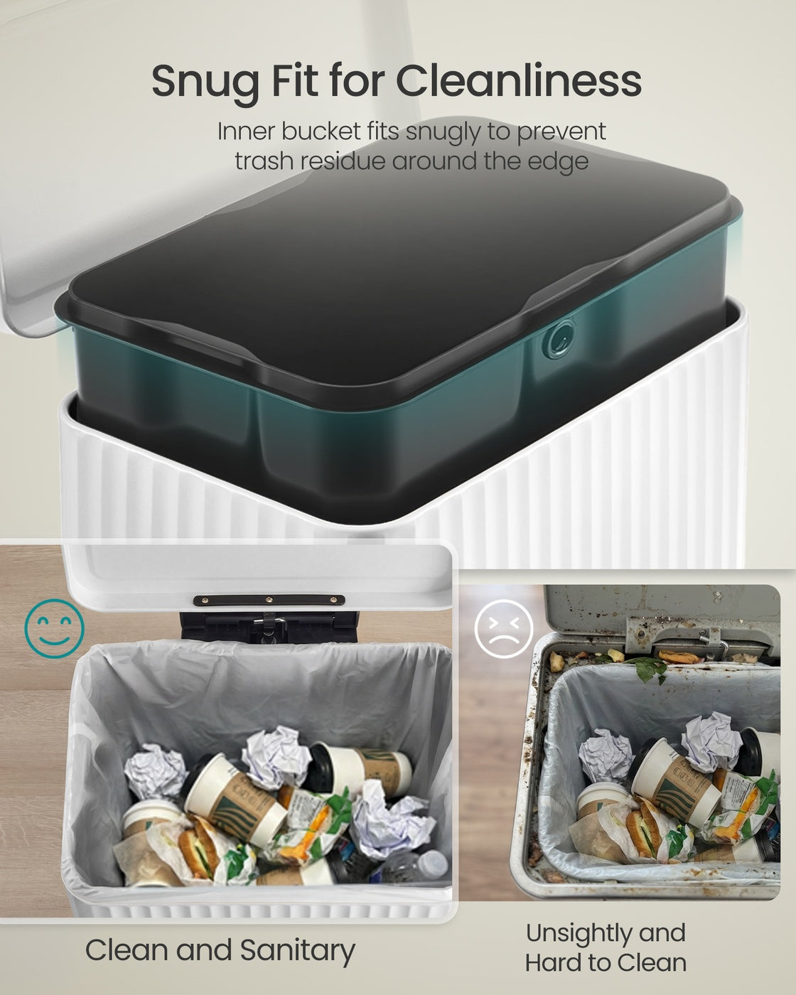 Kitchen Trash Can - 50L - Steel - Soft-Close Lid