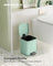 Small Bathroom Bin - Steel - Silver - Pedal Design with Soft-Close Lid