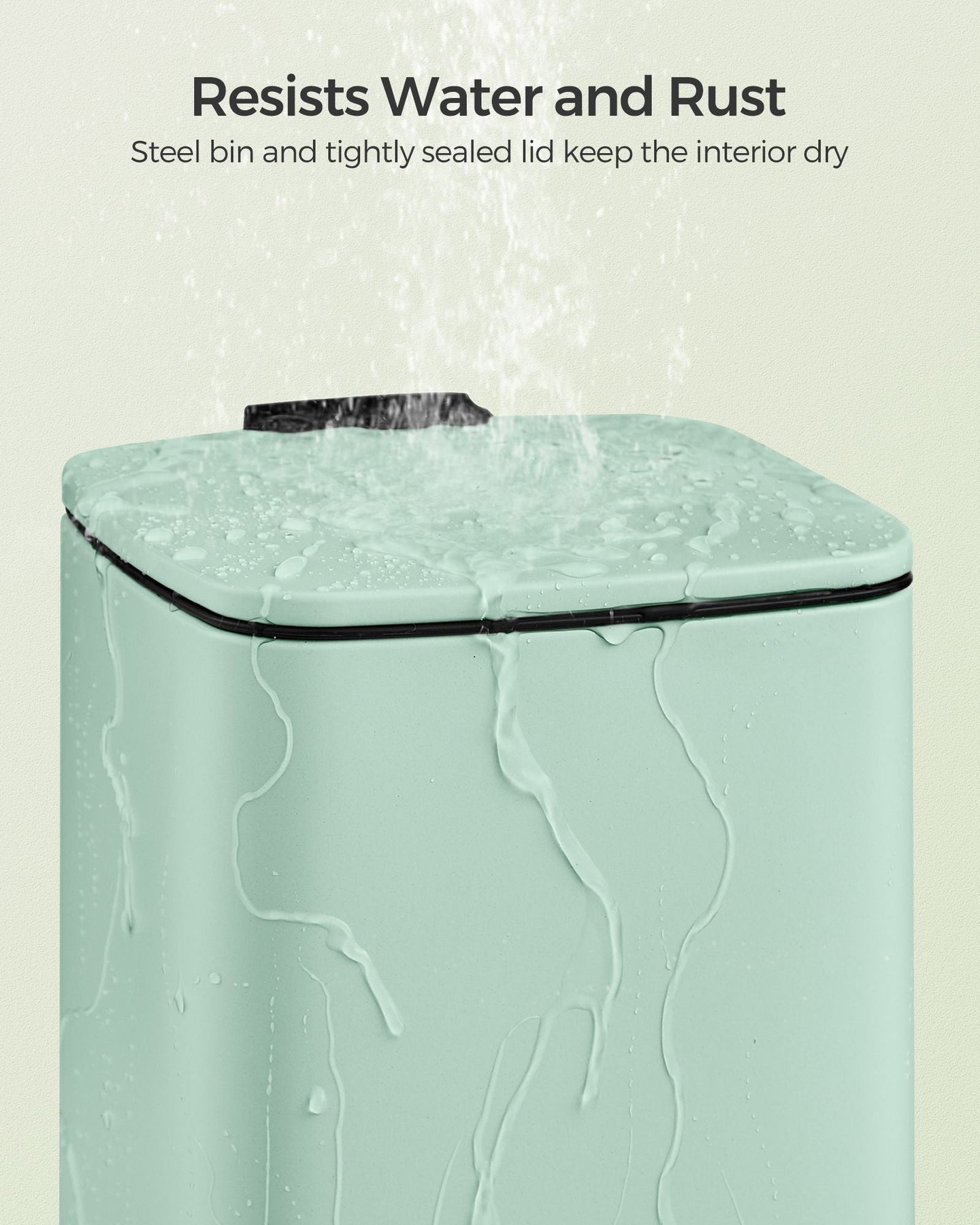 Small Bathroom Bin - Steel - Silver - Pedal Design with Soft-Close Lid