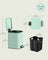 Small Bathroom Bin - Steel - Silver - Pedal Design with Soft-Close Lid