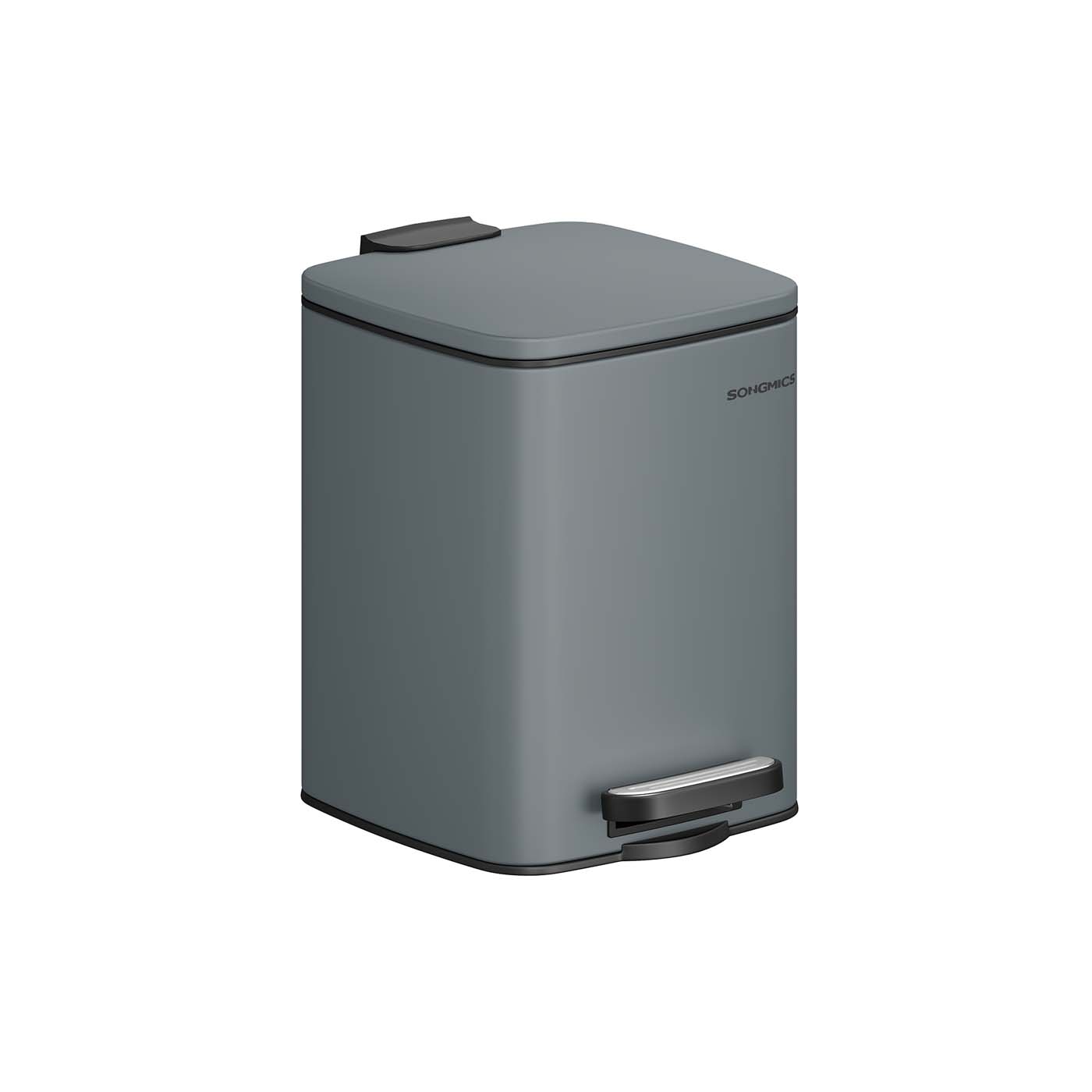 Pedal Toilet Bin - Steel - Slate Grey - 6L Capacity with Soft-Close Lid